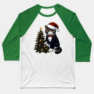 Exotic Shorthair Cat Christmas Baseball T-Shirt